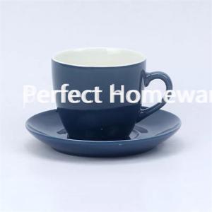 ceramic manufacture coffee ceramic  color glaze cup and saucer  with design can customize design for promotion  