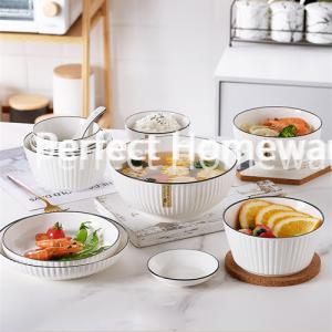 Ceramic manufacturer produces ceramic tableware household plates cups bowls spoons set household hotel wholesale export